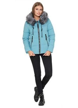 Куртка блакитна жіноча зимова модель 6529 (клад тільки 54(2xl))