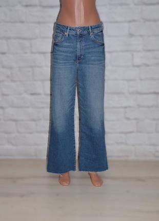 Джинсы с широкой штаниной "&amp; denim wide high waist ankle length"2 фото