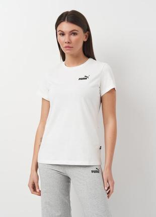 Белоснежная футболка от puma с маленьким лого1 фото