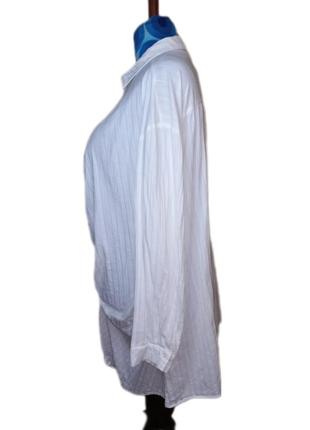 Белое структурированное платье-рубашка с закрученным передом saint genies plus size2 фото