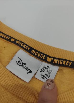 Крутой свитшот на флисе с микки disney желто-горчичного цвета 42-462 фото