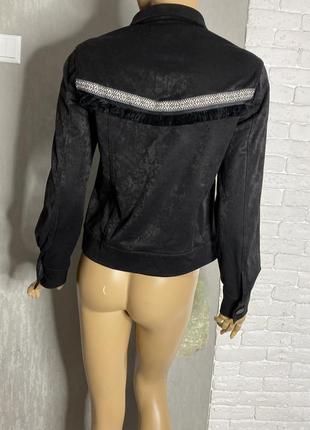 Куртка под замш крой в виде джинсовки с бахромой lofty manner, xs2 фото