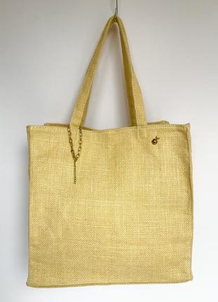 Желтая сумка текстильная / новая2 фото