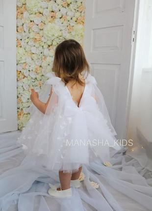 Сукня на перший день народження, на рочок для дівчинки, фатінова з метеликами9 фото