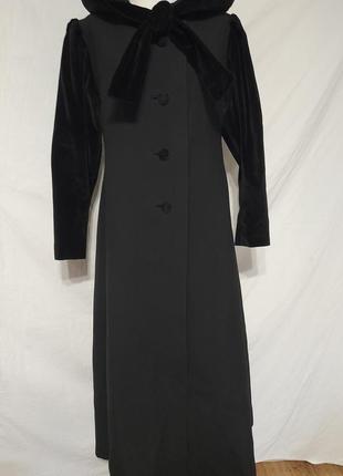 Винтажное пальто в готическом стиле с бархатными рукавами готика панк аниме4 фото
