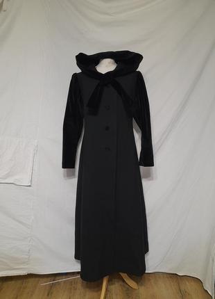 Винтажное пальто в готическом стиле с бархатными рукавами готика панк аниме2 фото
