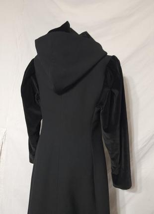 Винтажное пальто в готическом стиле с бархатными рукавами готика панк аниме8 фото