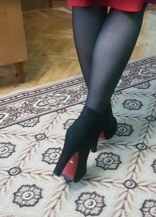 Ботинки лабутены велюр