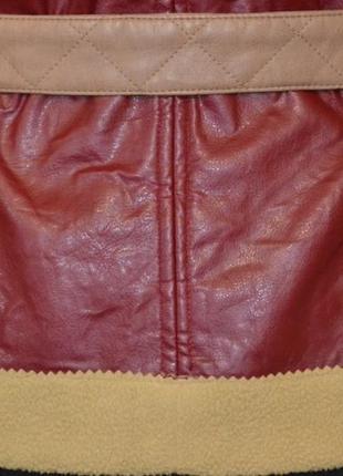 Куртка пиджак жакет бордо кожзам на флисе + пояс в подарок, preference coll6 фото