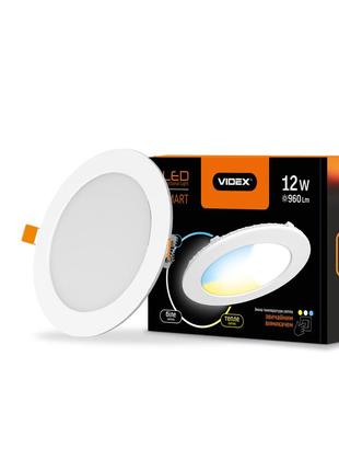 Led светильник с регулировкой цветности, встроенный круглый videx 12w 3000-6200k с3 24628