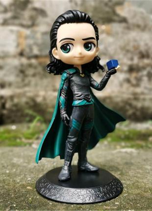 Статуэтка локи в стиле аниме персонажа, фигурка loki с большими глазами 14 см