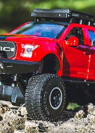 Модель ford raptor f150 машинка ford джип ford f-150, светящиеся фары, звук двигателя, откр. дверь, масштаб4 фото