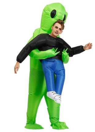 Надувной костюм инопланетянина resteq, костюм зеленый инопланетянин, похищающий человека 150~190см