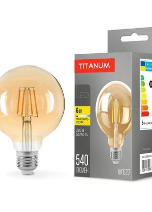 Led лампа titanum filament g95 6w e27 2200k бронза tlfg9506272a 25528