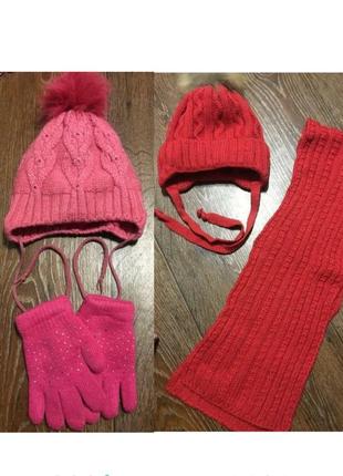 Zara 3-5роков набор шапка шарф снуд перчатки в виде h&amp;m next george1 фото