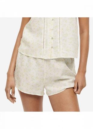 Піжамні шорти лляні для жінки h&m 1154226-002 xs білий