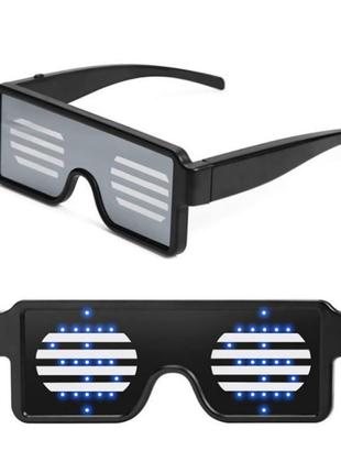 Сині світлодіодні окуляри resteq. led окуляри 8 режимів. окуляри для вечірки2 фото