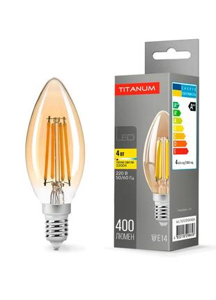 Led лампа titanum filament c37 4w e14 2200k бронза tlfc3704142a 25524