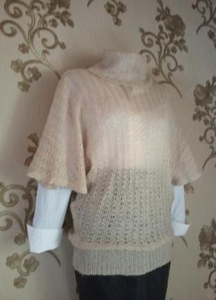 Свитер ажурной тонкой вязки паутинка бохо стиль 44-46-48 р