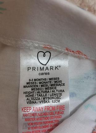 Шорты primark 0-3 месяца 62 см новые для младенца принт динозавры белые5 фото