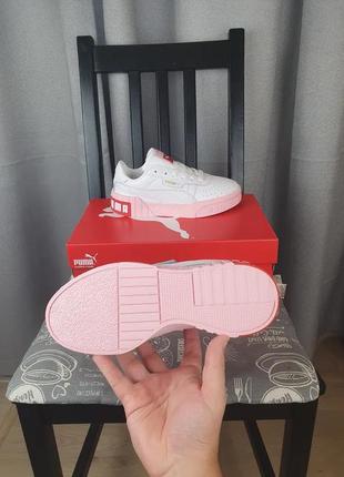 Кроссовки женские пума кали белые с розовым. обувь для подростков puma basket cali white/pink белая с розовым3 фото