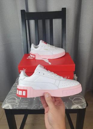 Кроссовки женские пума кали белые с розовым. обувь для подростков puma basket cali white/pink белая с розовым4 фото