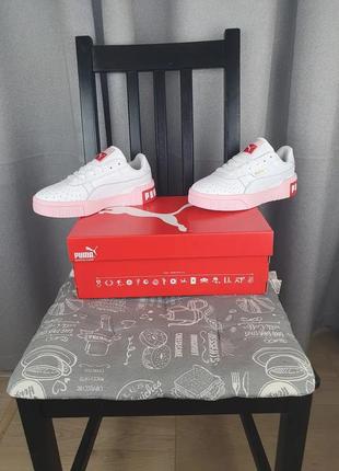 Кроссовки женские пума кали белые с розовым. обувь для подростков puma basket cali white/pink белая с розовым5 фото