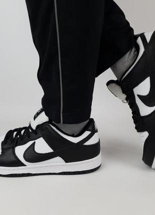 Молодежные кроссовки мужские черно-белые низкие nike sb dunk low white black. обувь весна лето найк сб данк