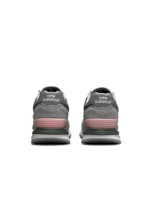 Женские кроссовки new balance 574 rugged темно-серые с розовым (нев балланты)5 фото