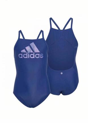 Купальник adidas слитный женский синий подростковый