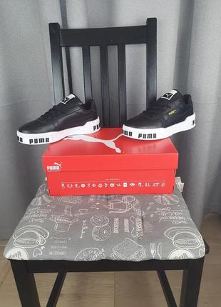 Кроссовки подростковые осень-весна puma basket cali black white. черно-белые кроссовки женские пума кали болд4 фото