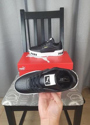 Кроссовки подростковые осень-весна puma basket cali black white. черно-белые кроссовки женские пума кали болд8 фото