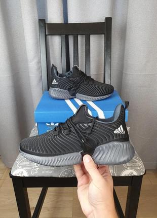 Кроссовки мужские и женские черные adidas alphabounce black grey. кроссы унисекс летние адидас альфабаунс