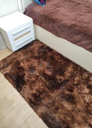 Килимки-травка коричневий 150х200 см. килимки для підлоги. килими у будинок. приліжкові килимки трава коричневі7 фото