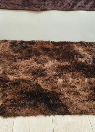 Килимки-травка коричневий 150х200 см. килимки для підлоги. килими у будинок. приліжкові килимки трава коричневі10 фото
