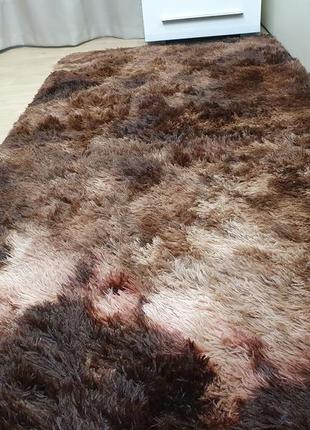 Килимки-травка коричневий 150х200 см. килимки для підлоги. килими у будинок. приліжкові килимки трава коричневі8 фото