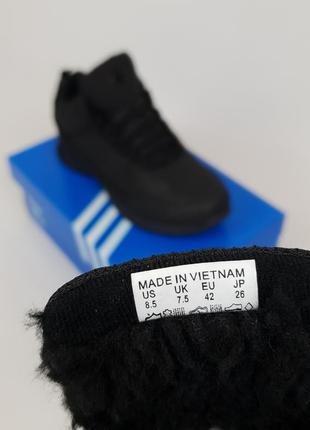 Кроссовки зимние мужские с мехом черные adidas gore-tex fur black. полуботинки на меху зима адидас гортекс3 фото