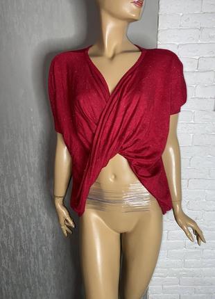 Оригинальная кофта пуловер теплая блуза с люрексом orsay, l