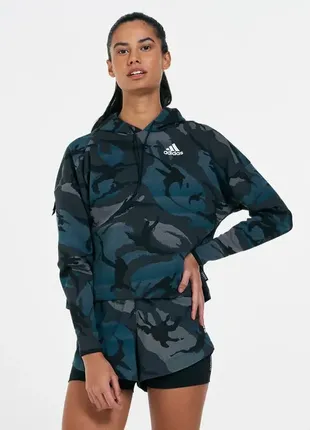 Світшот adidas women's zne hoodie camo gray teal gm46381 фото