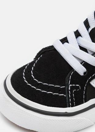 Високі шкіряні кеди vans sk8-hi zip розмір 21 13 см на шнурівці чорні замша7 фото