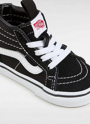 Високі шкіряні кеди vans sk8-hi zip розмір 21 13 см на шнурівці чорні замша3 фото