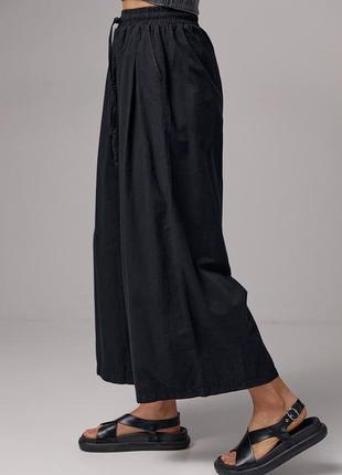 Жіночі чорні штани кюлоти7 фото