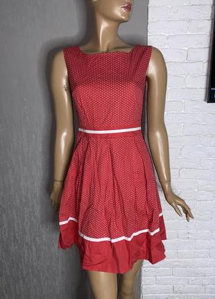 Платье в ретро стиле хлопковое платье в горошек izabel, m1 фото