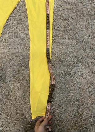 Спортивный костюм желтый яркий лосины и топ комплект xs s пушап сеточка сетка2 фото
