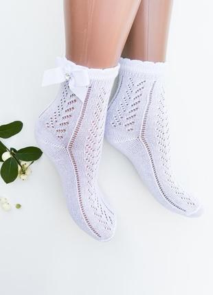 Ажурні білі шкарпетки ажурные носочки турция1 фото