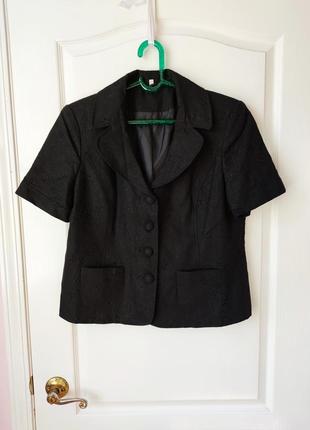 Черный льняной пиджак1 фото