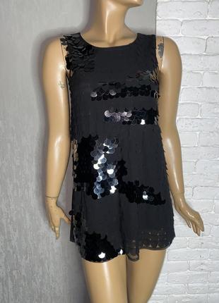 Блуза декорована паєтками  блузка туніка sisley , s