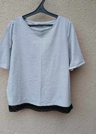Полосатая фирменная футболка george Bridesmaid 100% cotton 50-52р.