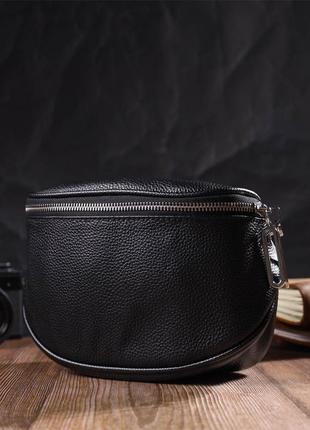 Оригинальная женская сумка через плечо из натуральной кожи 22122 vintage черная6 фото