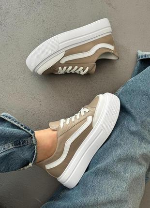 Шкіряні кеди капучіно